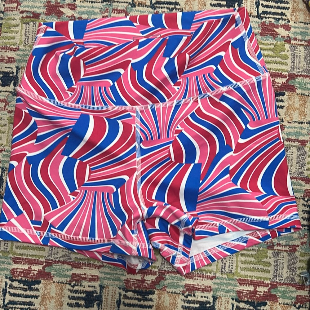 Fleo Pink and Blue Patterned Women Shorts